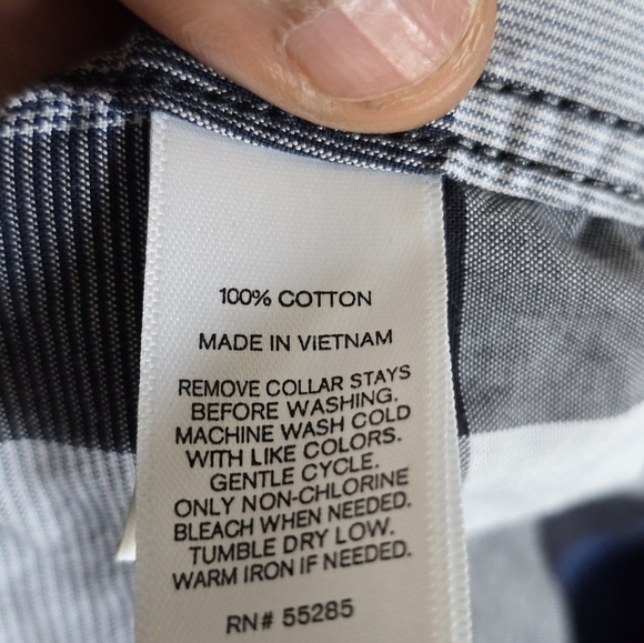 Express Plaid Shirt Mens Sz S Blue Black White Long Sleeve Button Up Academia - Picture 8 of 11